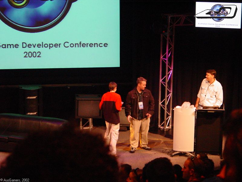 Prizes for competition winners being given out 
